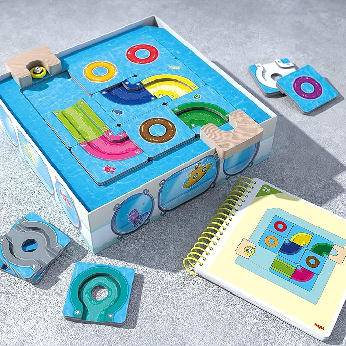 HABA Logic! Games: Milo's Waterpark - Splash Labyrinth Dexterity Maze Game