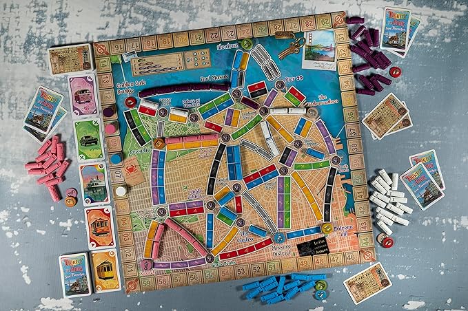Ticket to Ride San Francisco Board Game - Fast-Paced Railway Adventure in The City by The Bay! Fun Family Game for Kids & Adults, Ages 8+, 2-4 Players, 10-15 Minute Playtime, Made by Days of Wonder
