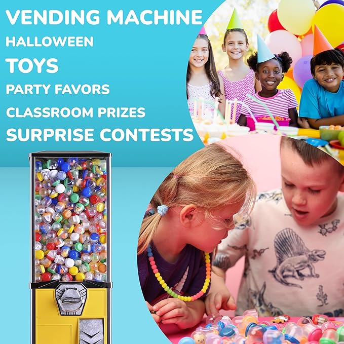 Capsule Vending Machine Round 50 pcs 1.26 inch - Gumball Machine Capsules Bulk Clear Container - Easter Basket Stuffers Birthday Gifts Pinata Stuffers DIY Craft Supplies - Clear Capsules Empty