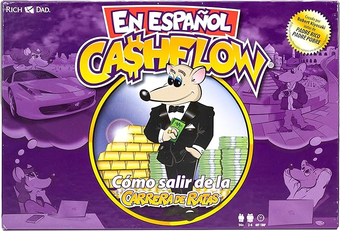 Rich Dad Cashflow Spanish Board Game with Message from Robert Kiyosaki, Up to 6 Players - Fun and Educational Learning Games for Boys, Girls, and Family