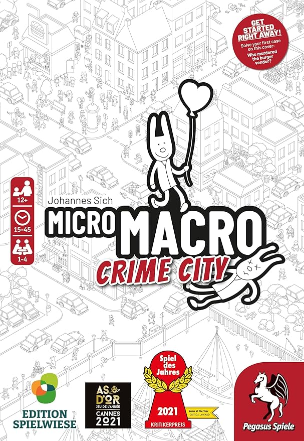MicroMacro: Crime City - Board Game by Pegasus Spiele 1-4 Players – 15-45 Minutes of Gameplay – for Family Game Night – Kids and Adults Ages 12+ - English Version