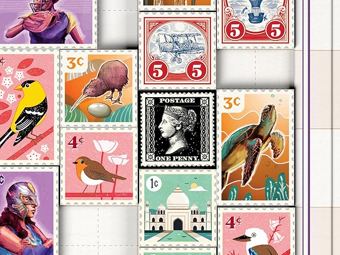 Buffalo Games - Penny Black - Collect Stamps in a Family Night Board Game - Commemorate Game Night Fun - Stamp Collecting Race to Complete Missions