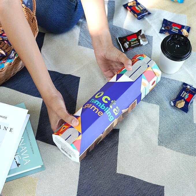 BSIRI Octa Tumbling Tower Game - Wooden Stacking Game, Outdoor Games for Adults and Family, Ideal for Game Night, Home Decor for Living Room, Classroom, Office