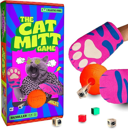 The Cat Mitt Game - Hiss-Terically Fun Party Game for all the Family! Plastic-Free, Eco Board Game, Oven Mitt Game Night, Tabletop, Strategy, Funny Family, Summer, Best Birthday Gift, Meow Meow, Gag,