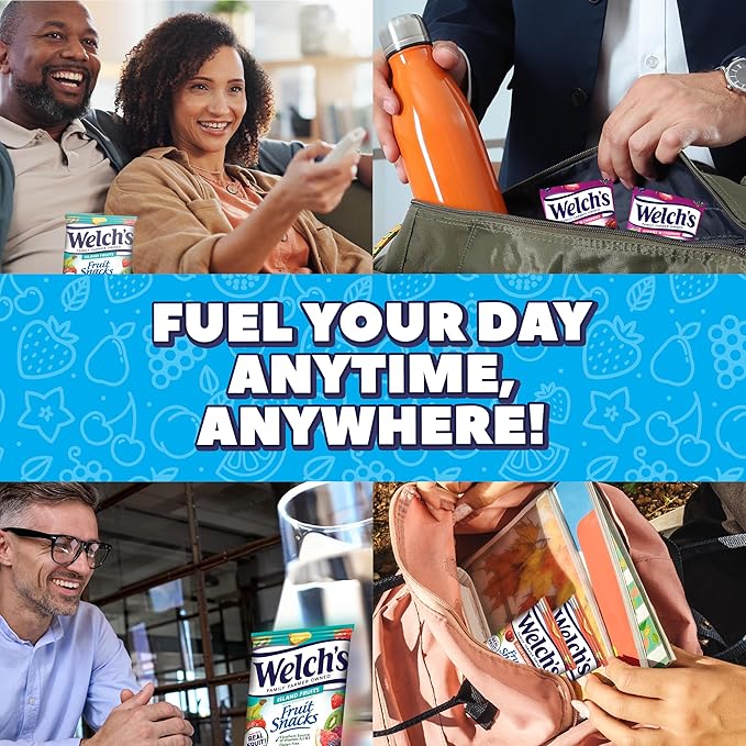 Welch's Fruit Snacks, Fruit Punch & Island Fruits & Berries 'N Cherries Snack Box, Gluten Free, 0.8oz Snack Packs (Pack of 60)