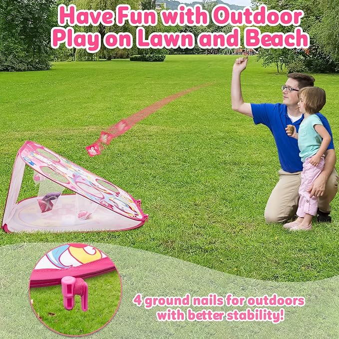 Bean Bag Toss Game for Kids - Cornhole Board Outdoor Toys for Toddlers -Party Activities Carnival Outside Yard Backyard Beach Lawn Games Toy for Kid Boys Girls Age 3 4 5 6 7 8 Year Old Birthday Gifts