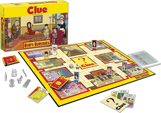 Clue Bobs Burgers Board Game | Themed Bob Burgers TV Show Clue Game | Officially Licensed Bob's Burgers Game | Solve The Mystery in This Unique Clue take on The Classic Board Game