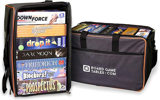 Board Game Bag - Allplay/BoardGameTables.com - [Backpack/Luggage Slip] - Padded Board Game Carrier (Oxford Gray)