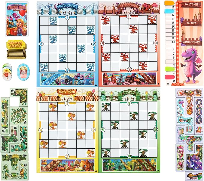 My First Theme Park Board Game for Kids Ages 5+- Build an Amusement Park with Cute Rides & Games - Fun Family Tile-Placement Strategy Game - Easy to Learn - Educational Gift for Boys & Girls