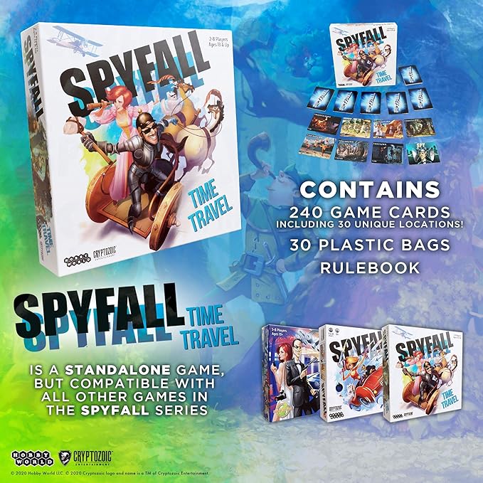 Spyfall Time Travel - The Perfect Party Game - Go to the Past and Future to Find the Spy - For 2 to 8 Players - Board Games for Teens and Adults - Ages 13+