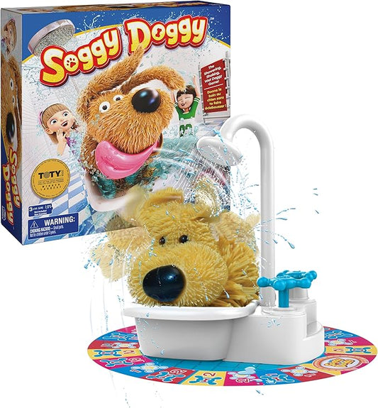 Spin Master Games, Soggy Doggy, The Silly Award-Winning Kids Board Game, for Family Night, Interactive Toy Dog Play, Sensory Toy, Activity for Kids & Family, 2-4 Players, for Ages 4 & Up