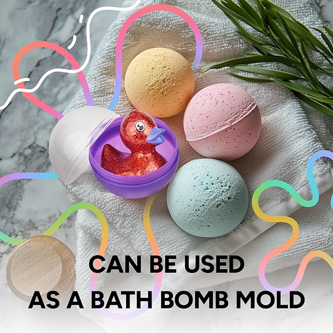 Capsule Vending Machine Translucent Round Capsules Empty 500 pcs 2 inch - Gumball Machine Capsules Bulk Party Favors Containers - Easter Basket Stuffers Gifts Pinata Stuffers DIY Craft Supplies