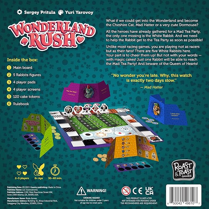 Wonderland Rush | Family Board Game | Board Game for Adults and Children | Adventure Board Game | Ages 8+ | for 2 to 4 Players | Average Playtime 30 Minutes