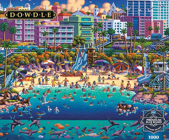 Buffalo Games - Sapphire Select - Eric Dowdle - La Jolla Cove - 1000 Piece Jigsaw Puzzle – Challenging & Fun – Blue Core Puzzle Board – Giftable Display Box - Full Size Poster Included