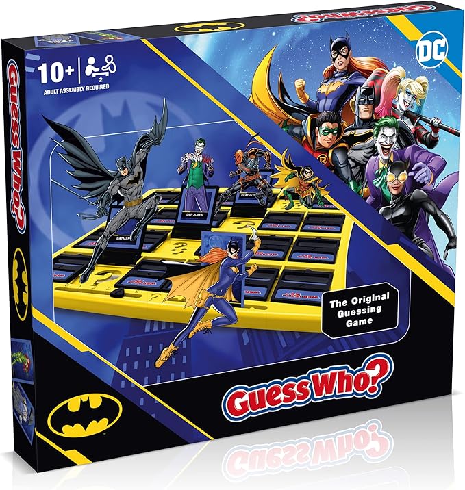 Winning Moves DC Comics Batman Guess Who? Board Game, Play with Your Favourite Gotham City Characters Including Batgirl, Robin, Joker and Harley Quinn, 2 Player Game for Ages 4 Plus