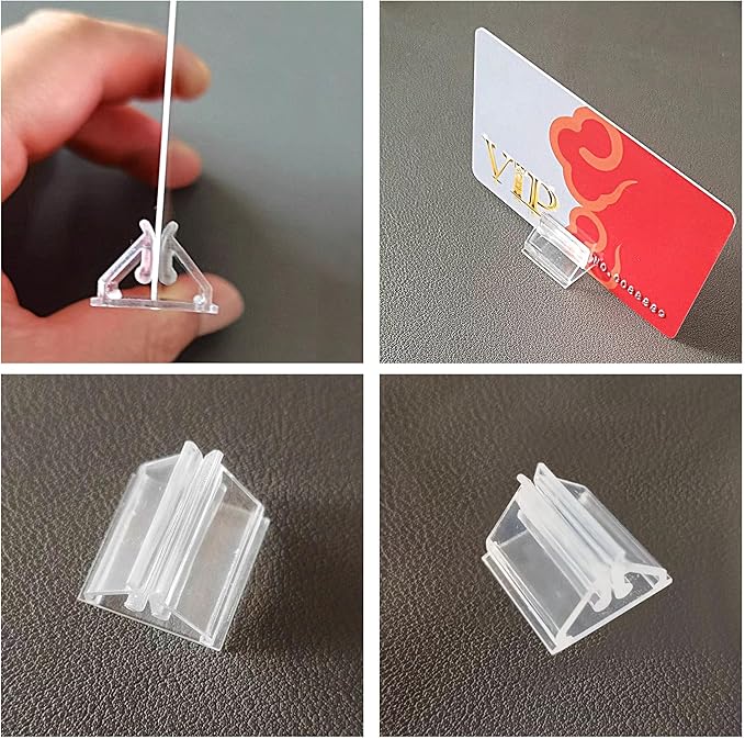 120 PCS Plastic Game Card Stands Colorful Blank Board Markers Holder for Price Tags Menus Labels Party Favor Supplies 6 Colors