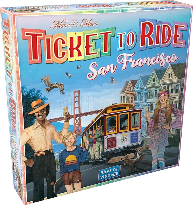 Ticket to Ride San Francisco Board Game - Fast-Paced Railway Adventure in The City by The Bay! Fun Family Game for Kids & Adults, Ages 8+, 2-4 Players, 10-15 Minute Playtime, Made by Days of Wonder