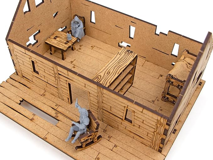 TowerRex Tavern Furniture D&D Terrain, Tabletop Battle Mat, DND Accessories, Scatter Furniture for Dungeons & Dragons, Pathfinder, Warhammer, Wargaming Terrain for 25mm 32mm 28mm Miniatures