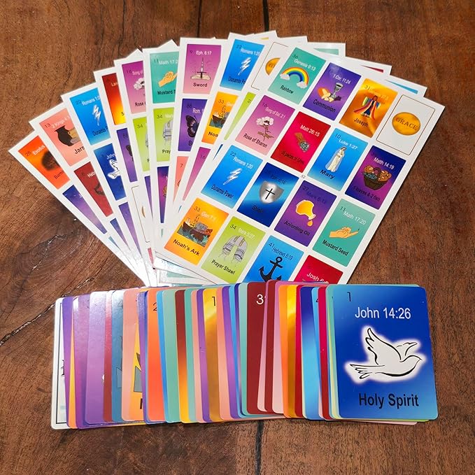 Bible Loteria Game - Christian Bingo - Easy Family-Friendly Party Games - Religious - Card Games for Adults, Teens & Kids - Large Group Games - Spanish Christian Game - 2-10 Players