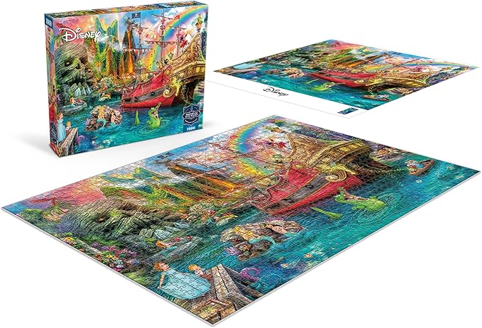 Ceaco - Sapphire Select - Disney - Aimee Stewart - Peter Pan Mermaid Lagoon -1000 Piece Jigsaw Puzzle – Challenging & Fun – Blue Core Puzzle Board – Giftable Display Box - Full Size Poster Included