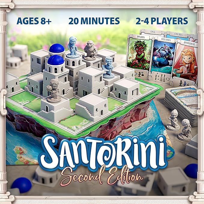 Santorini: Second Edition - an Elegant, Accessible Strategy Game Based in Greek Mythology | Ages 8+ | Plays in 20 Minutes