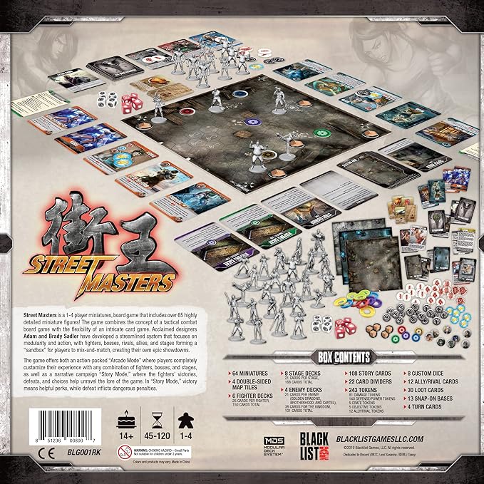 Street Masters Board Game | Cooperative Miniatures Strategy Game | Tactical Combat Game for Adults and Teens | Ages 14+ | 1-4 Players | Average Playtime 45-120 Minutes | Made by Blacklist Games