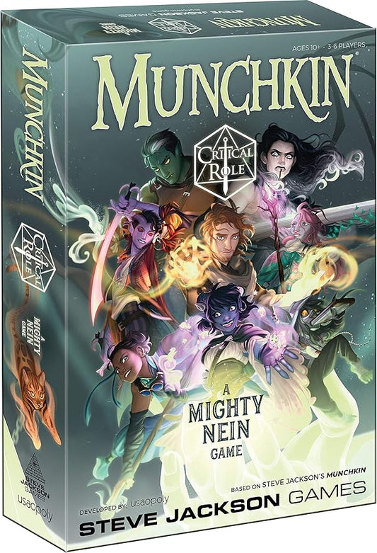 USAOPOLY Munchkin: Critical Role Card Game | Munchkin Game Featuring Critical Role Mighty Nein Campaign | Officially Licensed Critical Role Card Game | Familiar Members, Characters & Guests