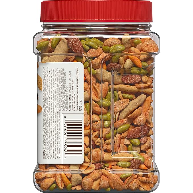 Fisher Snack Tex Mex Trail Mix, 30 Ounces, Hot and Spicy Peanuts, Almonds, Salsa Corn Sticks, Sesame Sticks, Chili Bits, Pepitas (Pack of 2)