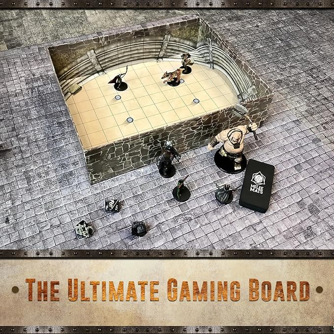Melee Mats DND Map Starter Kit for Dungeons & Dragons Game - 22” x 26" Double Sided, Wet/Dry Erase Battle Terrain Grid - Ultimate Tabletop Board Gaming Experience with Accessories