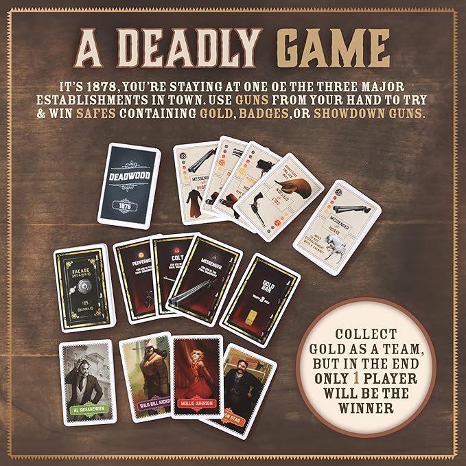 Facade Dark Cites Series Board Game of Strategy, Deceit, and Luck - Card Game for Teens Adults and Family - Deadwood 1876