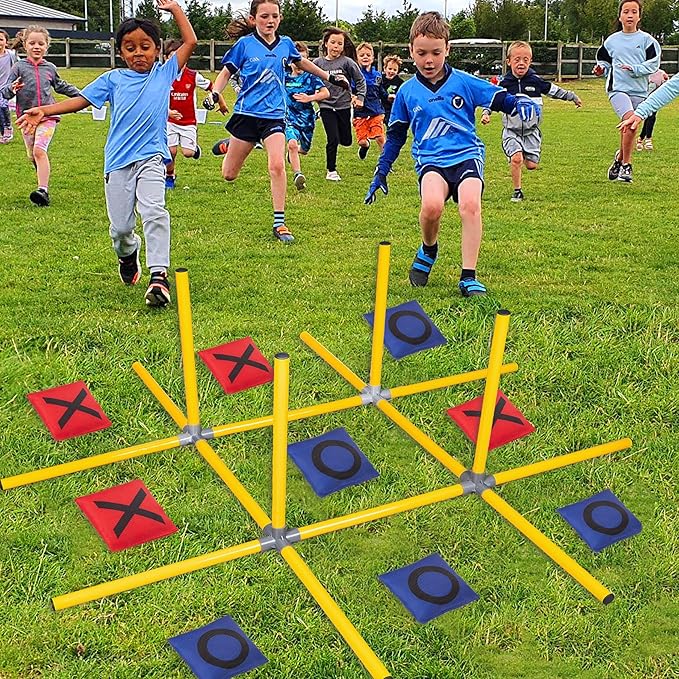 Giant Tic Tac Toe Game,4ft x 4ft Bean Bag & Ring Toss Across Game|Backyard Outdoor Indoor Games Lawn Games for Adults Kids and Family Party Game Christmas Birthday Gifts with Storage Bag