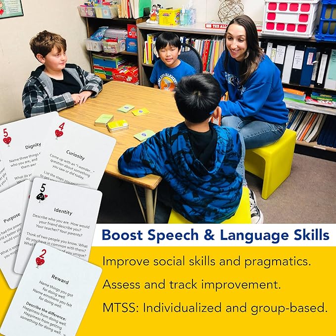 Mind Brain Emotion 52 Essential Conversations for Home, Therapy, Speech, School Classroom - Conversation Cards for Kids, Family, Teacher & Counselor to Build Growth Mindset & Communication Skills