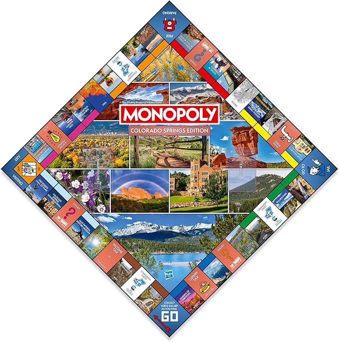 Monopoly Board Game – Colorado Springs, CO Edition: 2-6 Players Family Board Games for Kids and Adults, Board Games for Kids 8 and Up, Great for Game Night