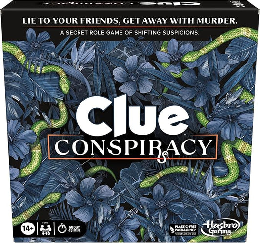 Clue Conspiracy Board Game for Adults and Teens, Secret Role Strategy Games, Ages 14+, 4-10 Players, 45 Minutes, Mystery & Party Games