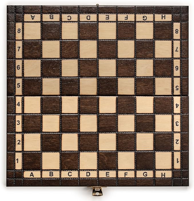 Husaria European International Chess Wooden Game Set, King's Continental - 11.3-Inch Small Size Chess Set with Folding Board and Felt Bottom Chessmen