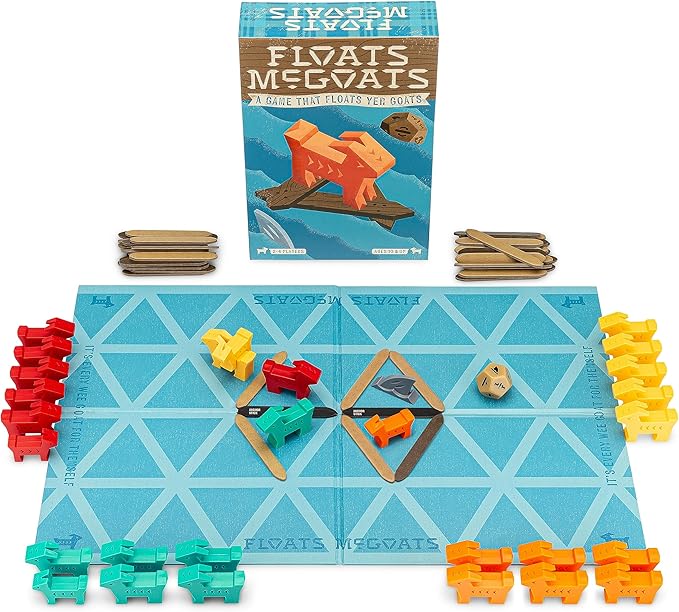 Floats McGoats Board Game | Build a Raft & Save Your Goats | Perfect for Family Games | 2-4 Players, Ages 10+