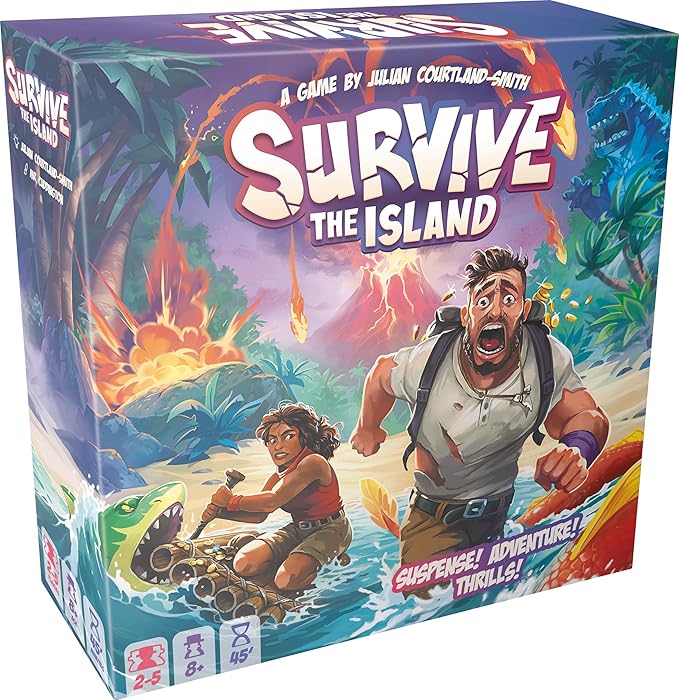 Survive The Island Board Game (2024 Edition) - Thrilling Escape Adventure with New Monsters! Fun Strategy Game for Kids & Adults, Ages 8+, 2-5 Players, 45 Minute Playtime, Made by Zygomatic