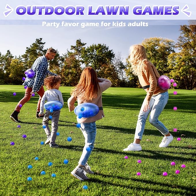 Skirfy Outdoor Party Games for Kids Adults, Translucent 3 Pack Shaking Ball Toy with 60 Balls, Birthday Outdoor Indoor Toys, Family Carnival Birthday Carvinal Game for Boy Girl Age 4-12