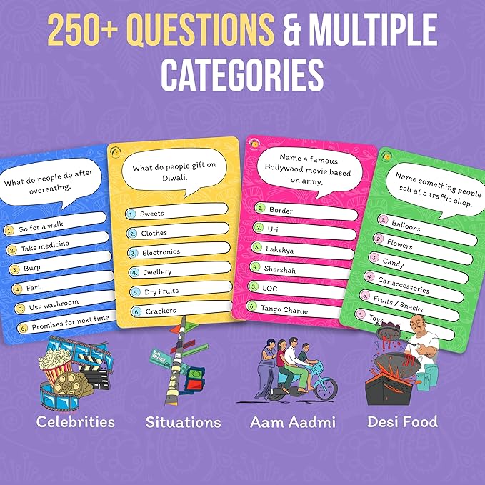 Desi Feud Board Game | Ultimate Survey Gameshow | Fun for Friends & Family | Great for House Party, Gifting & Road Trips | Easy to Play