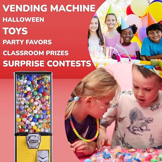 Capsule Vending Machine Colored Round Capsules Empty 250 pcs 1.26 inch - Gumball Machine Capsules Bulk Party Favor Containers - Easter Basket Stuffers Gifts Pinata Stuffers DIY Craft Supplies