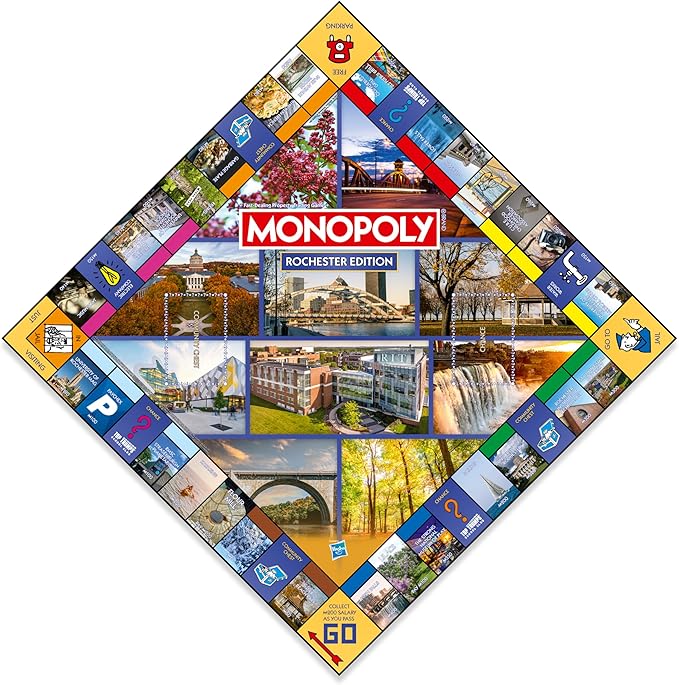Monopoly Board Game – Rochester, NY Edition: 2-6 Players Family Board Games, Board Games for 8 Years Old and Up, Fun Everyone