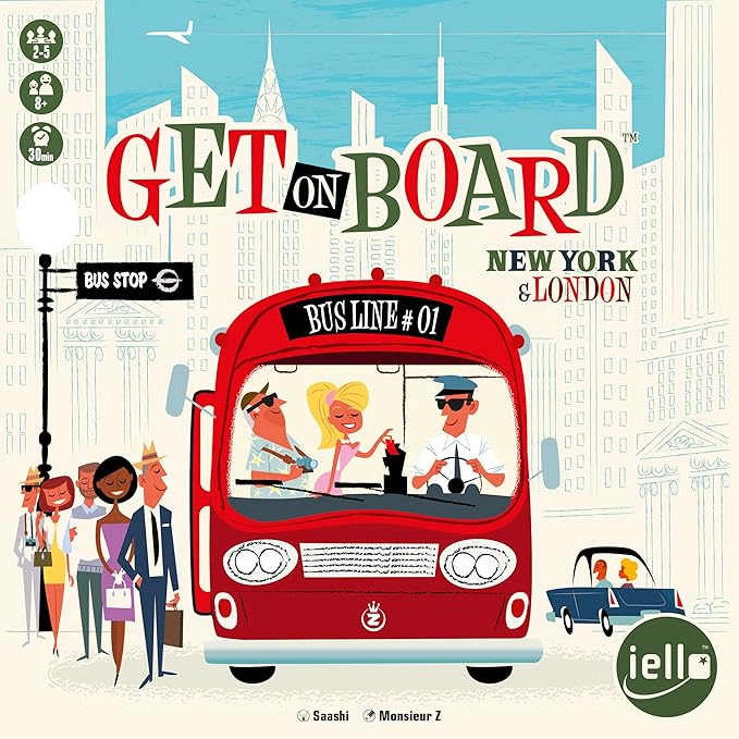 IELLO: Get On Board: New York & London, A Flip & Write Game, Clever & Original, 30 Minute Play Time, 2 to 5 Players, for Ages 8 and Up