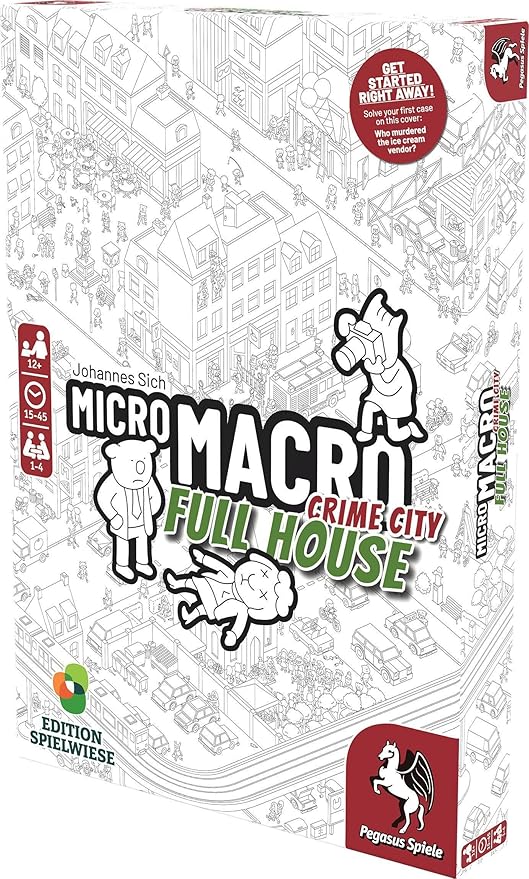 MicroMacro: Crime City: Full House - Board Game by Pegasus Spiele 1-4 Players – Board Games for Family – 15-45 Minutes of Gameplay – Games for Family Game Night – Kids and Adults Ages 12+ - English
