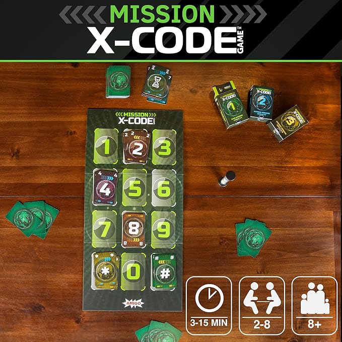 AMIGO Games X-Code - Cooperative Strategy Board Game for 2-8 Players, Ages 8+