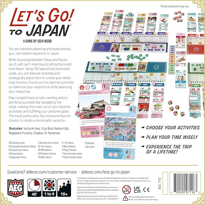 AEG Let's Go! to Japan Board Game | Storytelling & Travel Planning Strategy Card Game | Plan & Experience Your Dream Vacation | 1-4 Players | Ages 10+