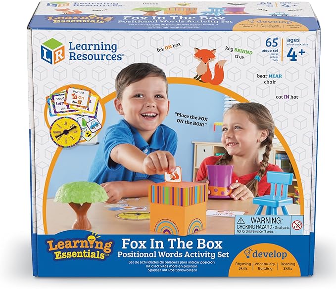Learning Resources Fox in The Box- Position Word Activity Set, 65 Pieces