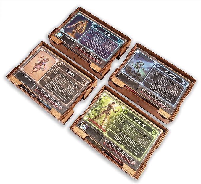 SMONEX Wooden Organizer and Four Player Boards Compatible with Gloomhaven Board Game - Box Suitable for Storage All Gloomhaven Expansions - Insert and Storage