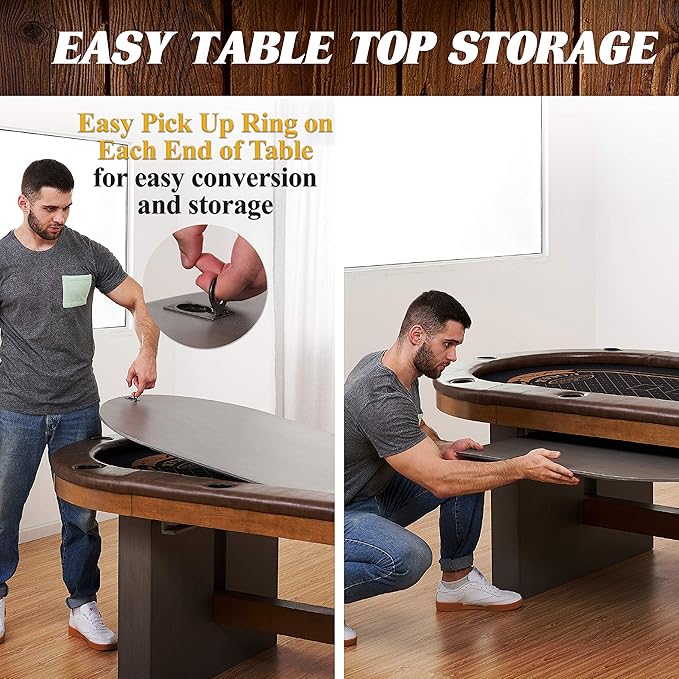 Barrington Poker Multiple Styles Folding Poker Table & Poker Table Top/Dining Table Collection, Durable Padded Rail Tables with Felt Playing Surface, Perfect for Texas Holdem Games