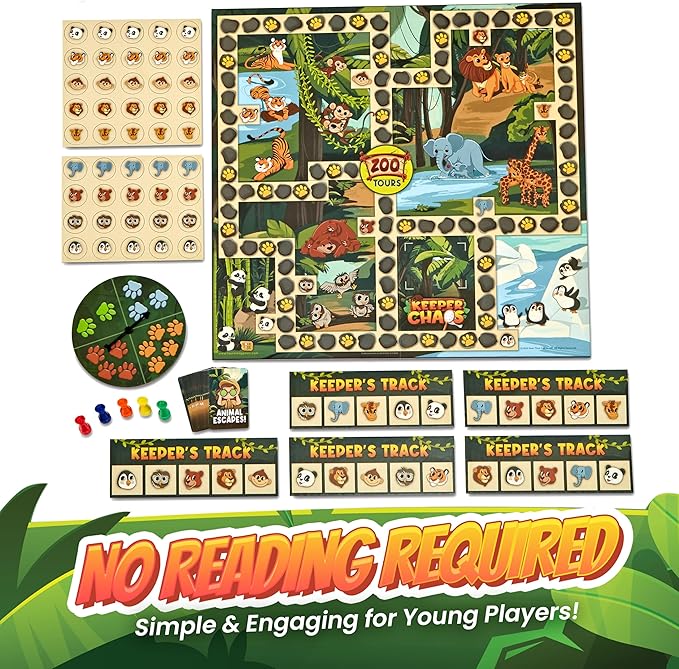 – Award Winning Zoo-Themed Adventure & Strategy Board Game for Kids & Family Game Night, Zoo Gift for Pre-Readers & Kids 5+, Fun Family Board Games for 2-5 Players