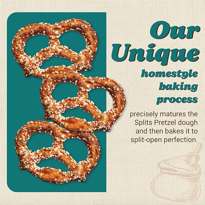 Unique Snacks Extra Salt Splits Pretzels, Original Split-Open Pretzels, Delicious Homestyle Baked Snack Bag, OU Kosher, and Non-GMO Food, No Artificial Flavor, 11 Oz. Bag, Pack of 9
